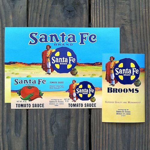 SANTA FE RAILROAD Can Labels Collection 1960s
