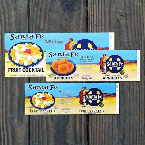 SANTA FE RAILROAD Can Labels Collection 1960s