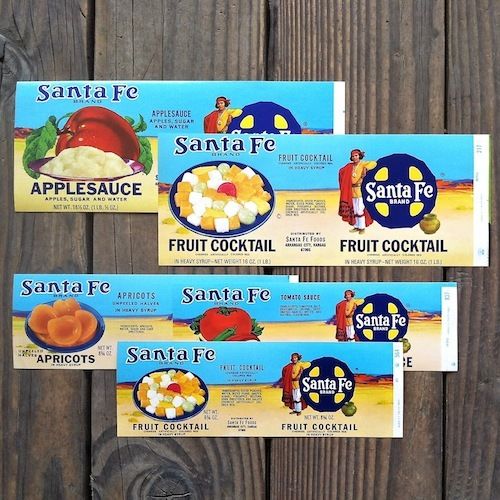 SANTA FE RAILROAD Can Labels Collection 1960s