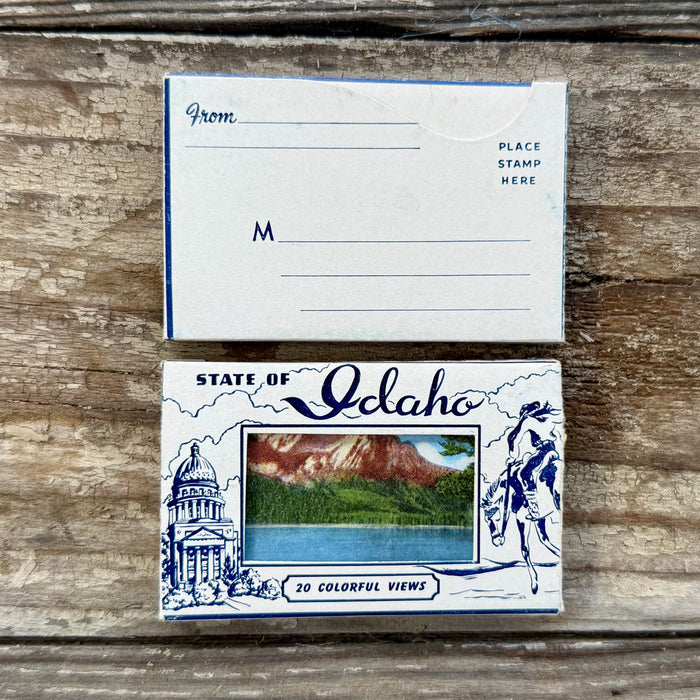 10 Sets 1930s STATE OF IDAHO 20 Colorful Views SOUVENIR Mini Postcard Mailer LOT