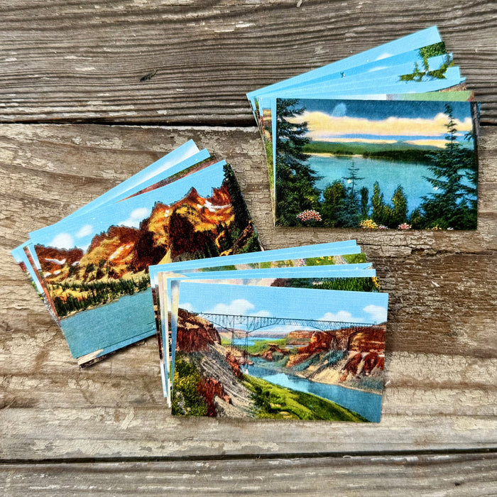 10 Sets 1930s STATE OF IDAHO 20 Colorful Views SOUVENIR Mini Postcard Mailer LOT