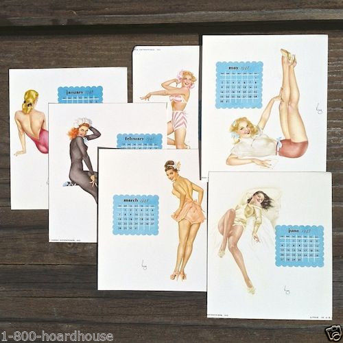 12 VARGA PINUP GIRLS Calendar Sheets 1948