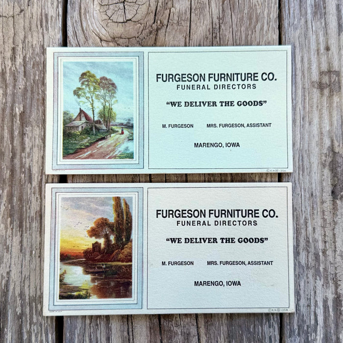 120 WHOLESALE 1920s FURGESON FURNITURE Ink Blotter FUNERAL DIRECTOR Marengo Iowa