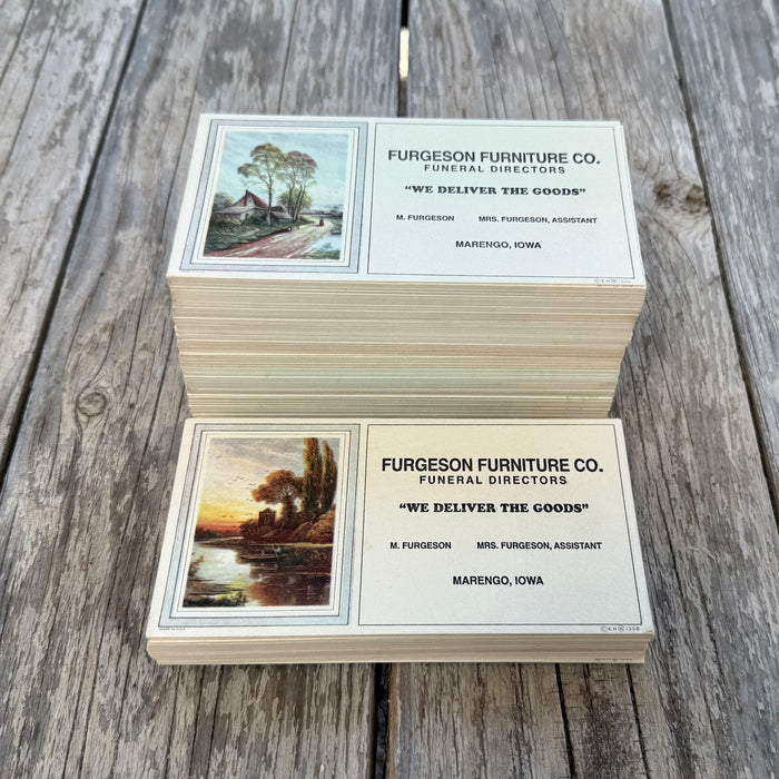 120 WHOLESALE 1920s FURGESON FURNITURE Ink Blotter FUNERAL DIRECTOR Marengo Iowa