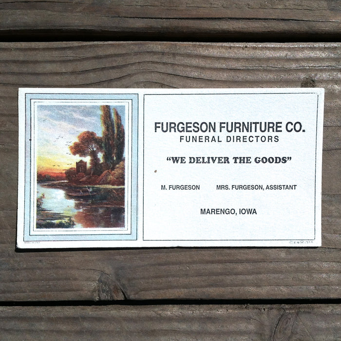 120 WHOLESALE 1920s FURGESON FURNITURE Ink Blotter FUNERAL DIRECTOR Marengo Iowa