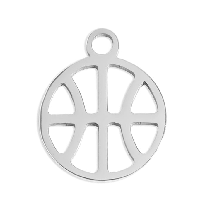 18K Gold PVD Stainless Steel Basketball Charm: Gold WJW
