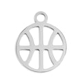 18K Gold PVD Stainless Steel Basketball Charm: Stainless WJW
