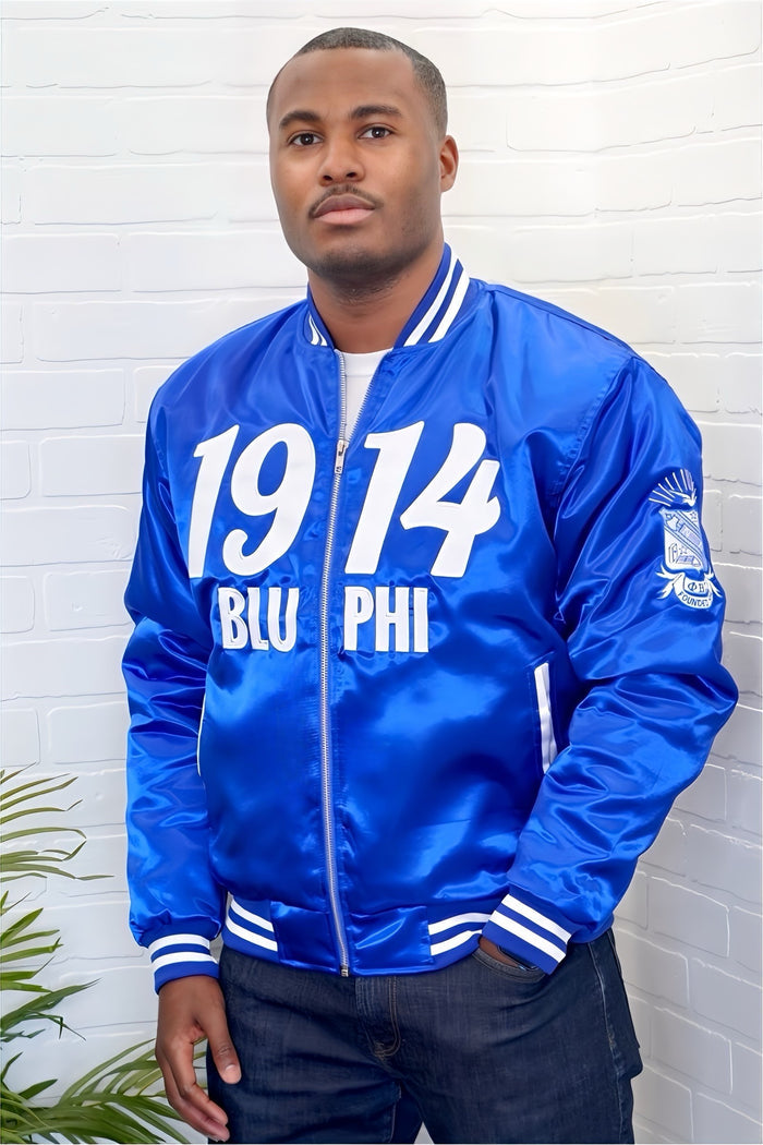 1914 Blu Phi Sigma Bomber Jacket