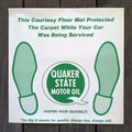 QUAKER STATE MOTOR OIL Paper Floor Mats 1950s