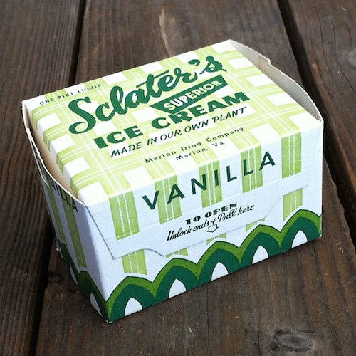 SCLATER'S ICE CREAM Pint Carton 1940s