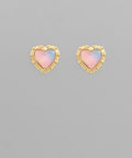 Sweeten your look with 2-Tone Heart Stud Earrings from The Pink Doxie Boutique. Lightweight gold heart studs with a soft two-tone center, perfect for everyday wear.