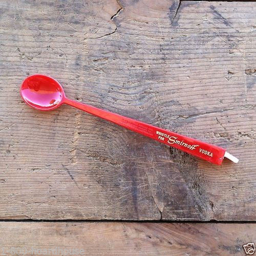 SMIRNOFF VODKA Toy Whistle Bar Swizzle Stir Stick 1960s