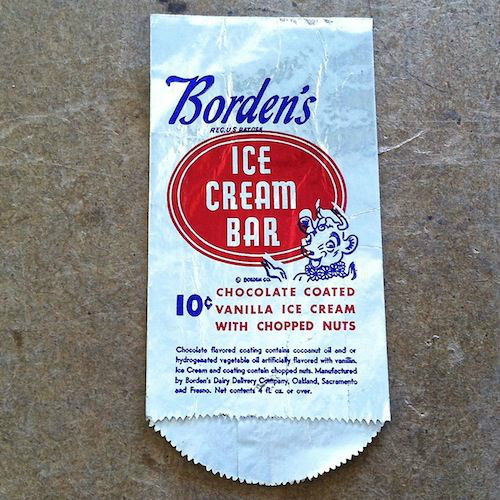 BORDEN'S ICE CREAM BAR Bag 1950s