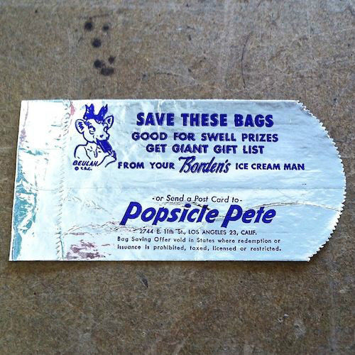 BORDEN'S ICE CREAM BAR Bag 1950s