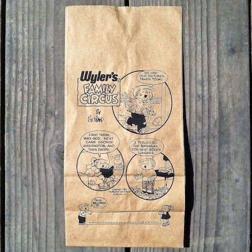 FAMILY CIRCUS Brown Paper Lunch Comic Bags 1983