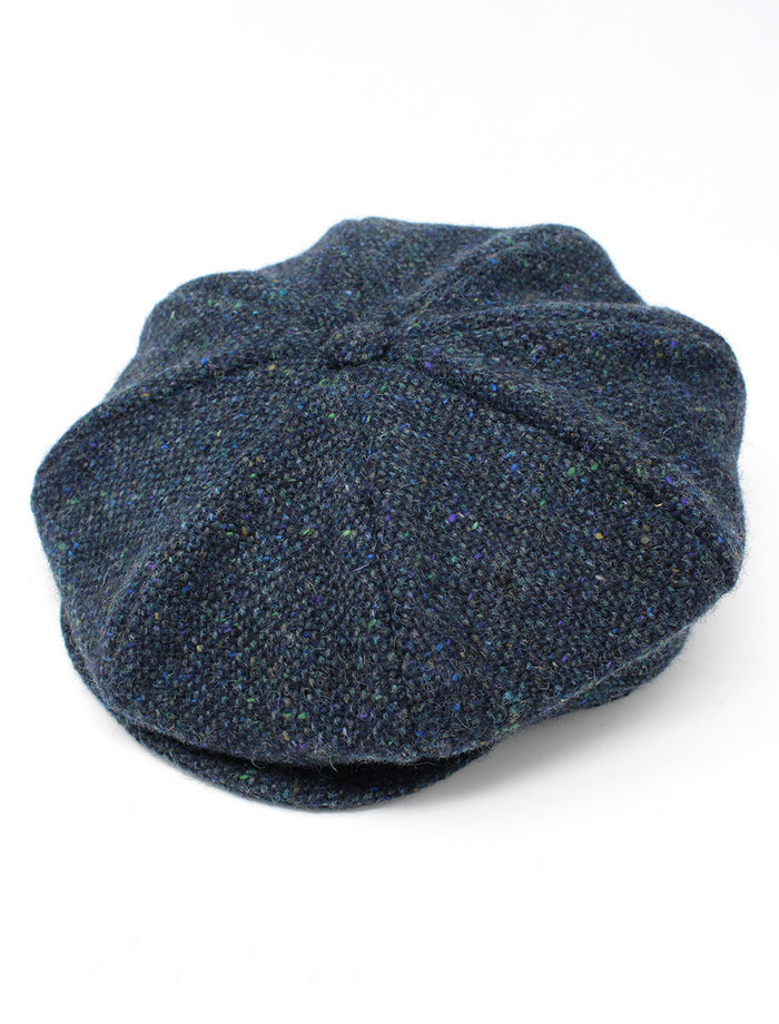 8 Piece Tweed Panel Cap - Navy #color_navy