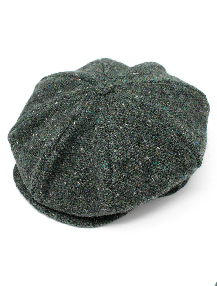 8 Piece Tweed Panel Cap - Green #color_green