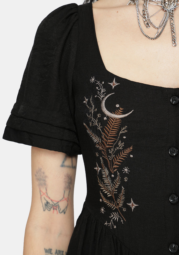 Abellona Embroidered Midi Dress