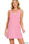 Acid Wash Overall Knit Mini Dress
