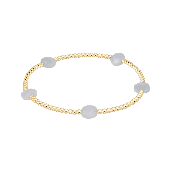 Admire Small Gem 2mm Gold Bracelet - Aquamarine e.newton Designs BRACELET