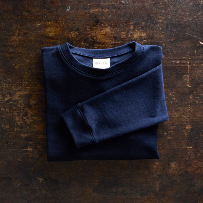 Adults Merino Wool & Silk Interlock Sweatshirt - Marine