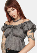 Ailsa Jacquard Milkmaid Top