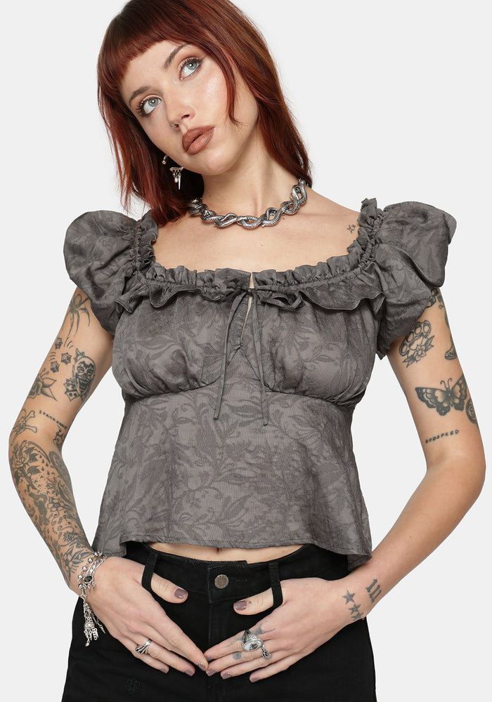 Ailsa Jacquard Milkmaid Top