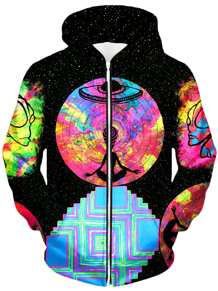 Alien Meditate Unisex Zip-Up Hoodie Set 4 Lyfe Epic Hoodie