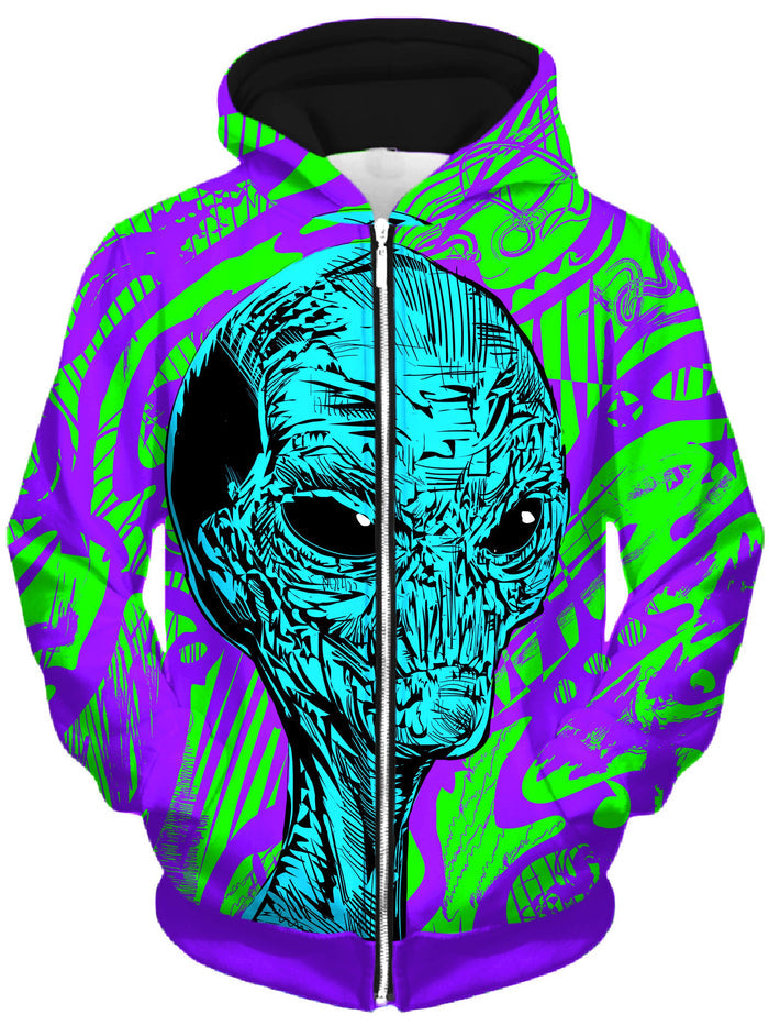 Alien Unisex Zip-Up Hoodie Technodrome Epic Hoodie