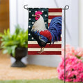 All American Rooster Suede Garden Flag Evergreen Garden Flag