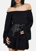 Amarantha Crinkle Bardot Mini Dress