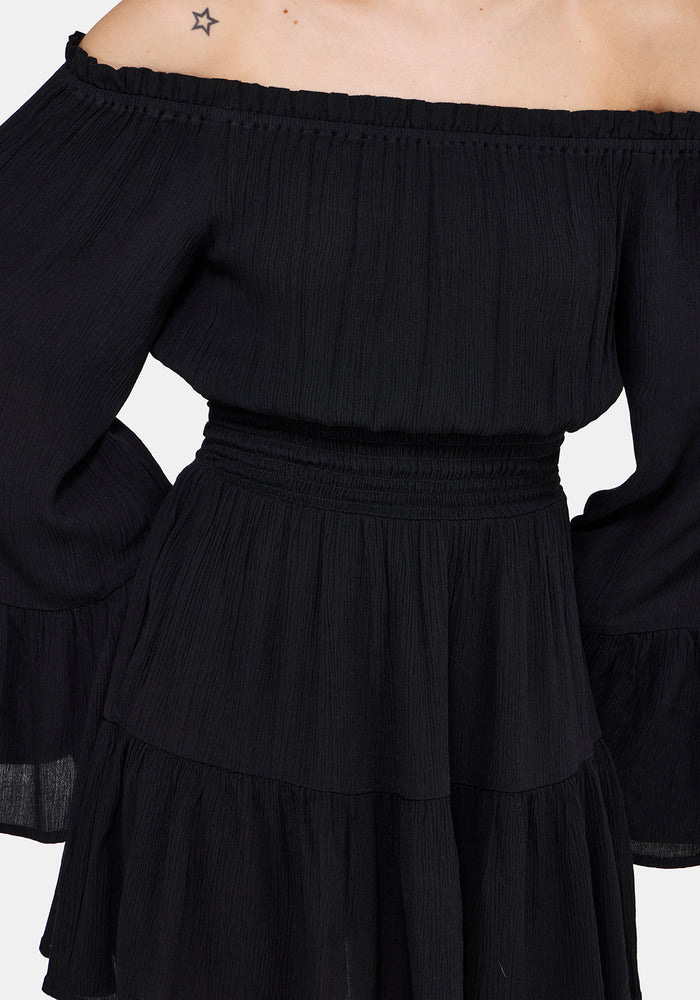 Amarantha Crinkle Bardot Mini Dress
