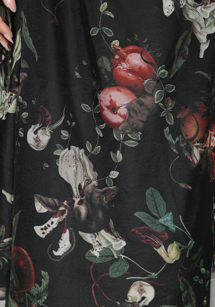 Anara Fruit Print Twist Front Midaxi Dress