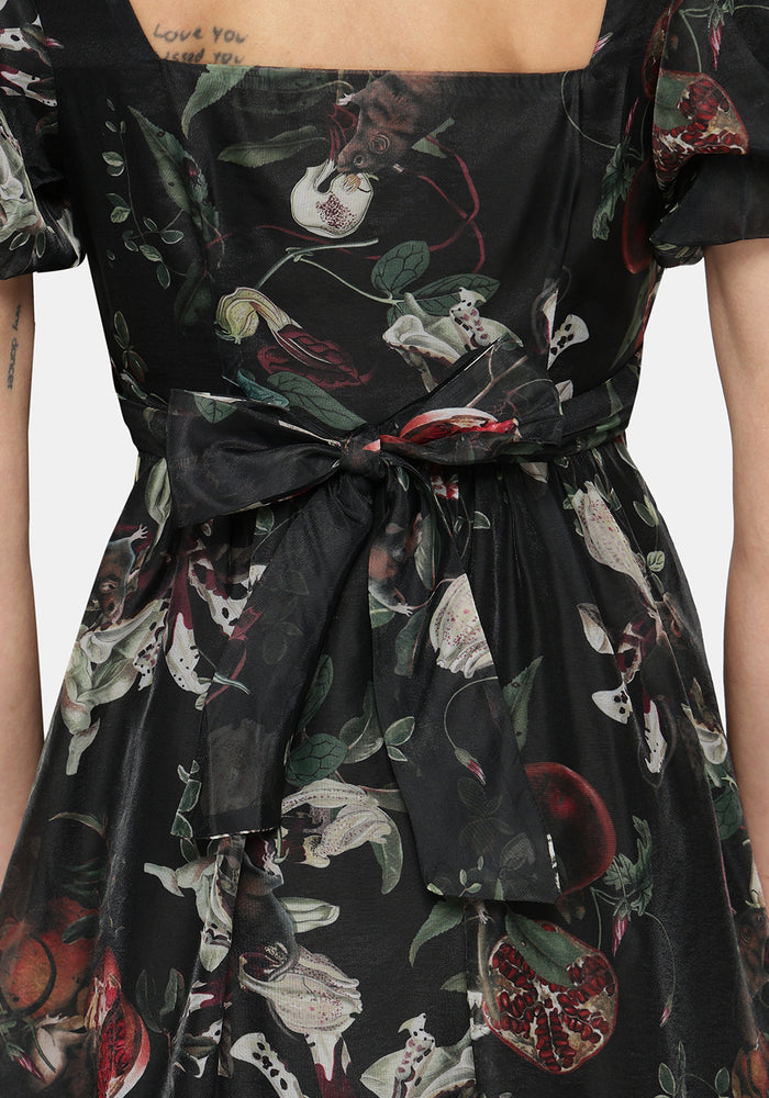 Anara Fruit Print Twist Front Midaxi Dress