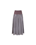 ANASTASIA SKIRT NAVY ORANGE TARTAN