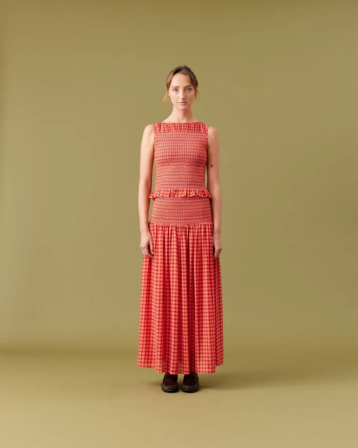 ANASTASIA SKIRT RED TARTAN