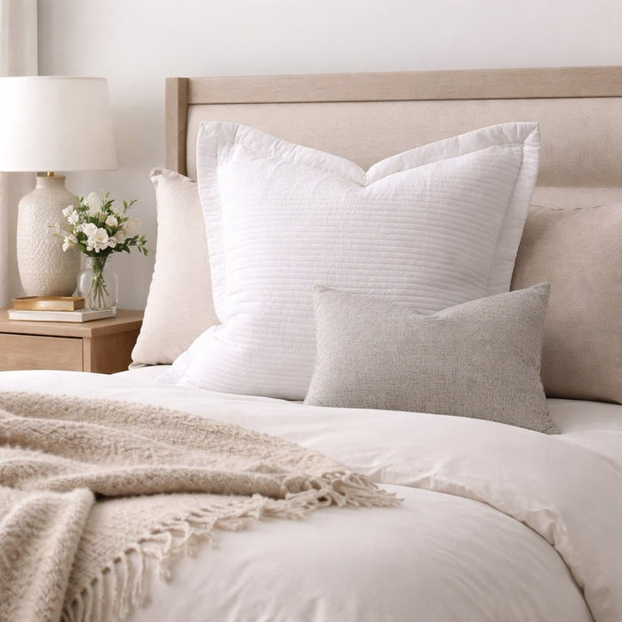 Angads - 60x60 Elegance European Pillowcase - White
