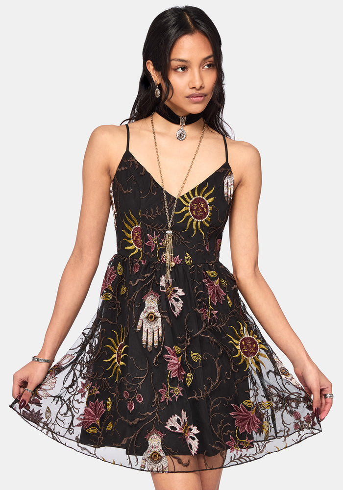 Angela Folk Embroidered Cami Dress