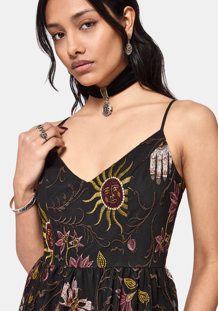 Angela Folk Embroidered Cami Dress