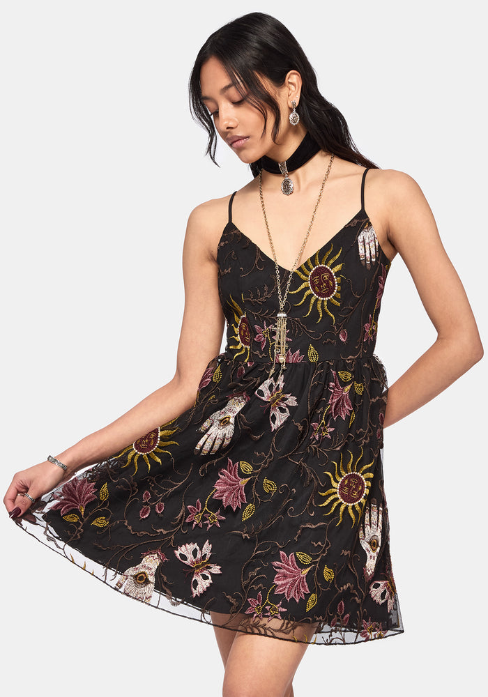 Angela Folk Embroidered Cami Dress
