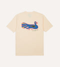 Antique White Peacock Print Short-Sleeve Hiking T-Shirt