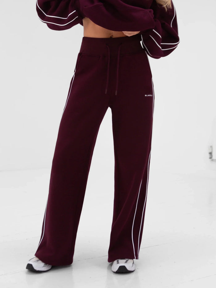 Apex Lifestyle Wide Leg Sweatpants - Dark Cherry