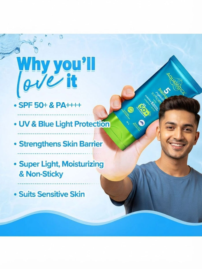 Aqualogica 5 Barrier+ Repair Sunscreen SPF 50+ PA++++ (80 g)