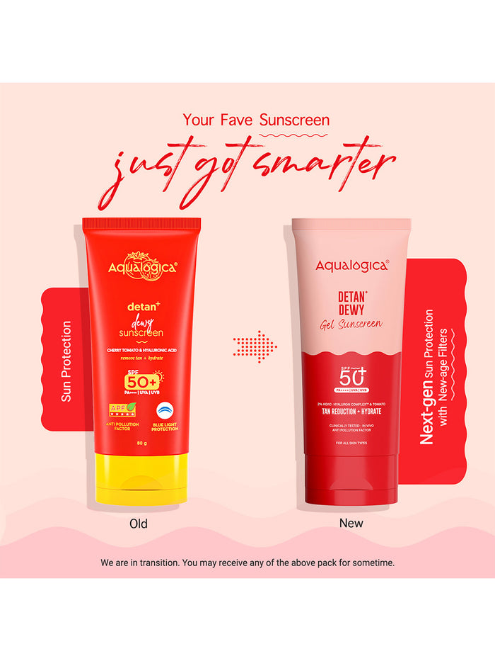 Aqualogica Detan+ Dewy Gel Sunscreen SPF 50+ PA++++ (80 g)