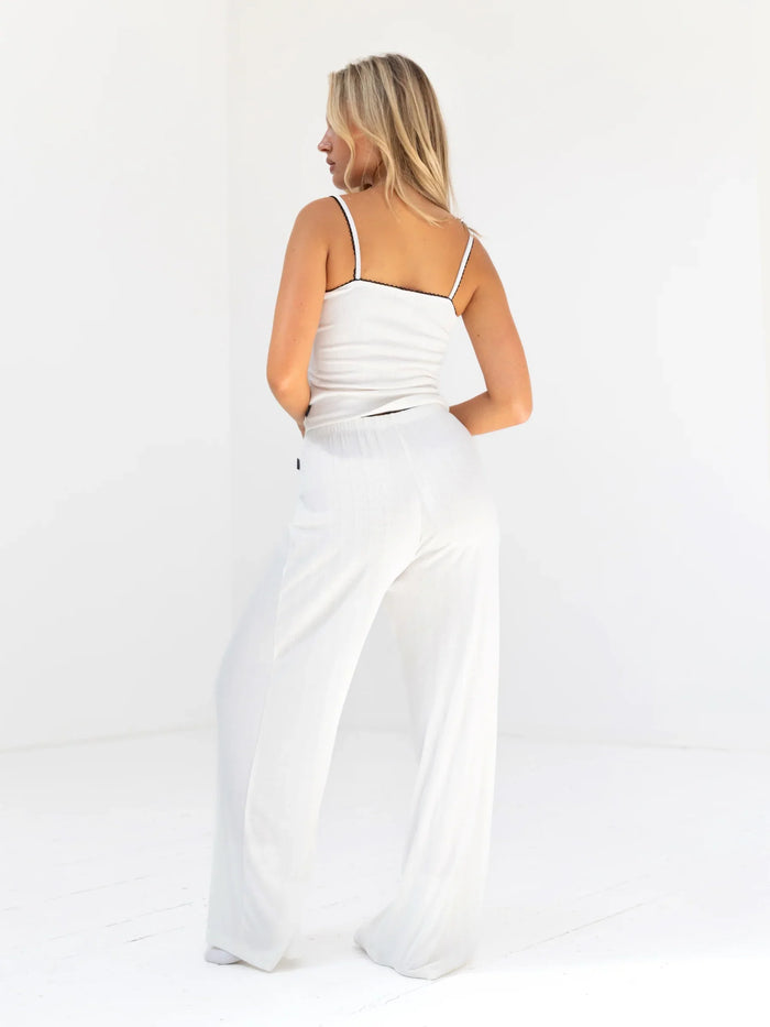Aria Pointelle Trousers - Soft White