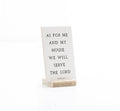 3 x 5" | Banner | As For Me And My House: Caviar Black Text on White Distressed Background Revelation Culture