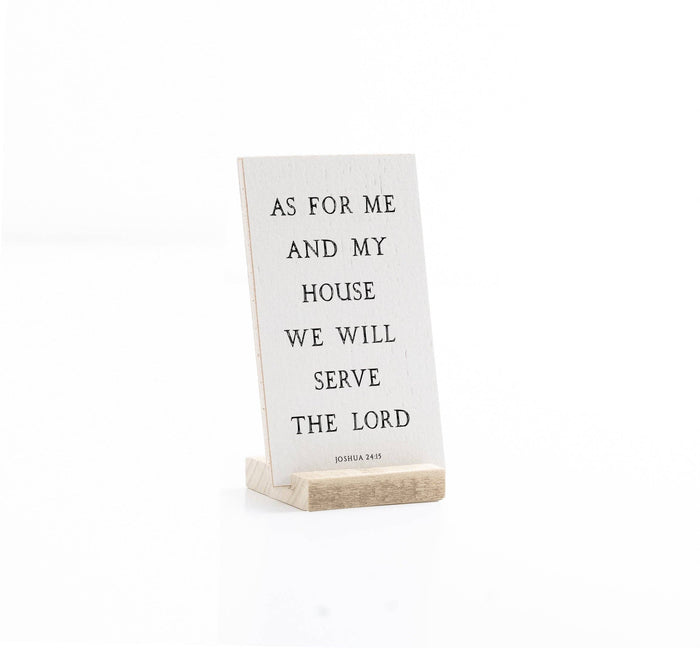 3 x 5" | Banner | As For Me And My House: Caviar Black Text on White Distressed Background Revelation Culture