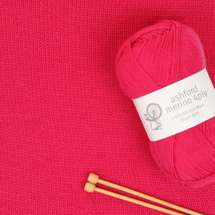 Ashford Merino 4PLY 50g Yarn Fuchsia
