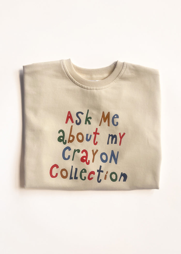 Ask Me About My Crayons Oversized Sweatshirt