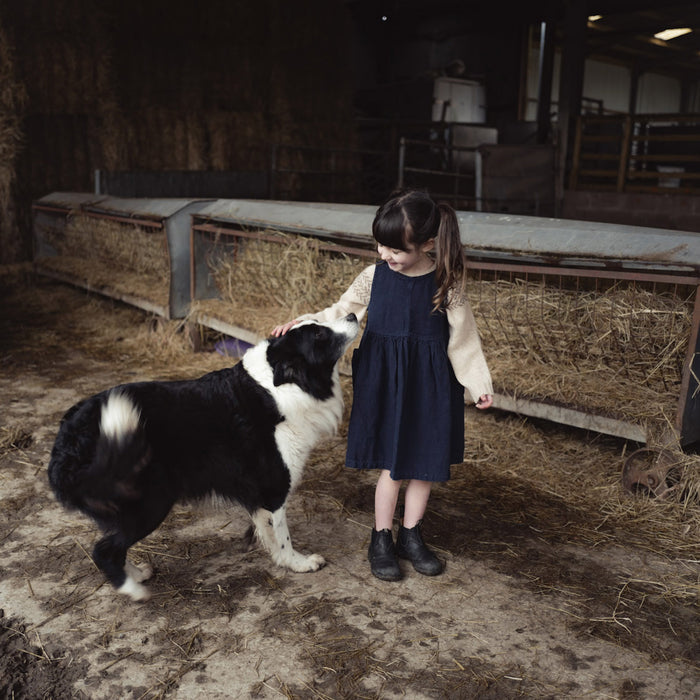 Aspen Baby & Kids Dress - Linen - Midnight
